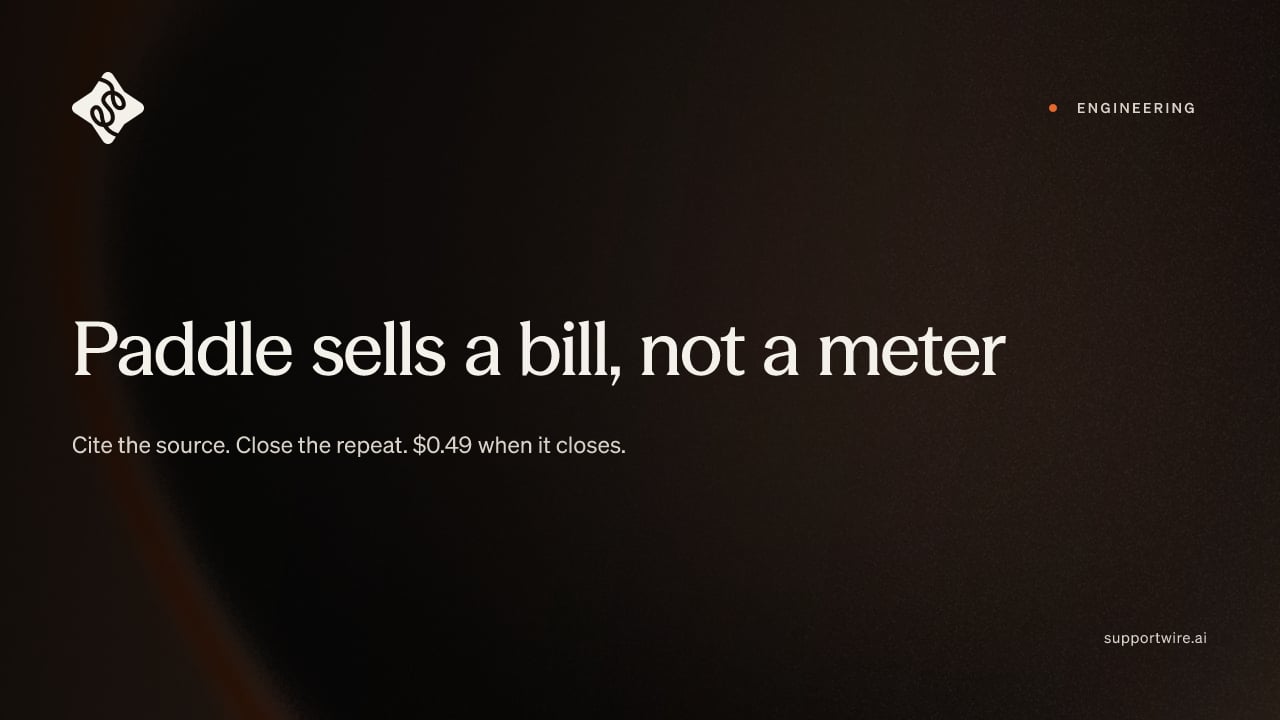 Paddle sells a bill, not a meter